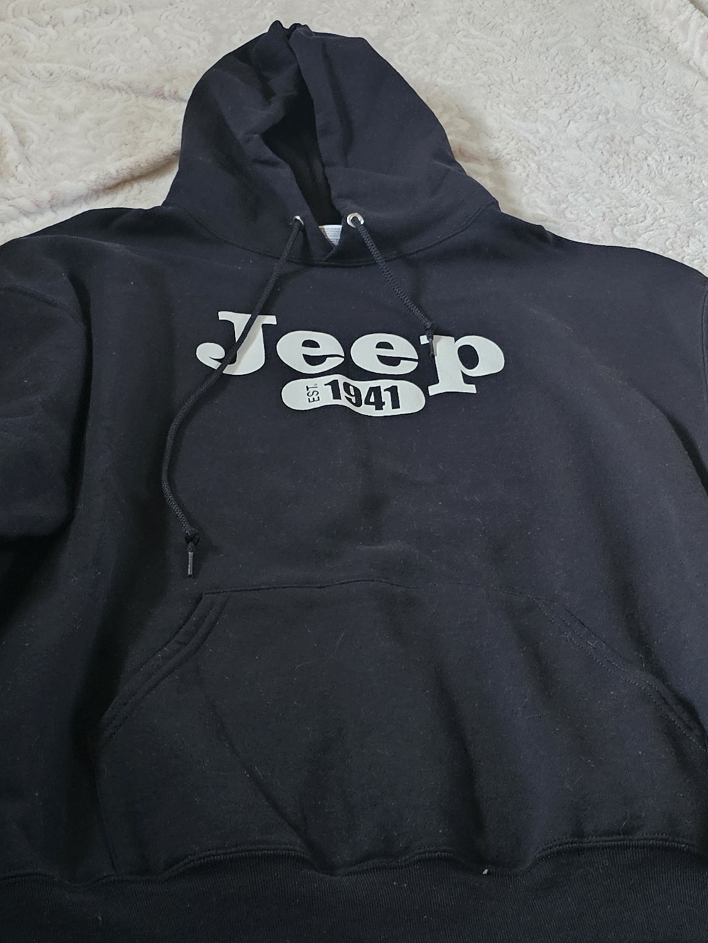 Jeep Black Logo Hoodie - Men's Pullover Sweatshirt